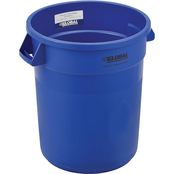 Global Industrial 20 Gallon Plastic Trash Container, Garbage Can - Blue 240458BL - main